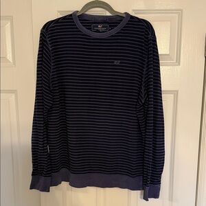 Vineyard Vines Purple and Black Striped Tee